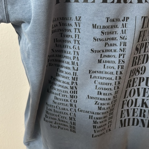 Blue Crewneck Hoodie Eras Tour | It Was Rare I Was There | Handmade | Size Large - Picture 4 of 8
